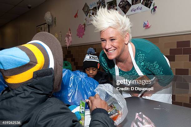 Chef Anne Burrell attends Food Bank For New York City's "Thankful To Give" holiday campaign event at the Food Bank for New York City's Community...