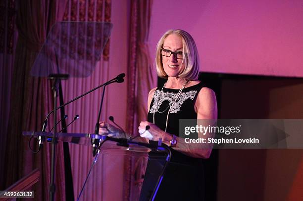 Board of Trustees Chair for Save the Children Anne Mulcahy speaks at the 2nd Annual Save The Children Illumination Gala at the Plaza on November 19,...