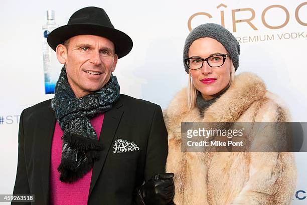Television personalities Josh Taekman and Kristen Taekman attend the Sean Diddy Combs "Step Into The Circle" Times Square Takeover in Times Square on...