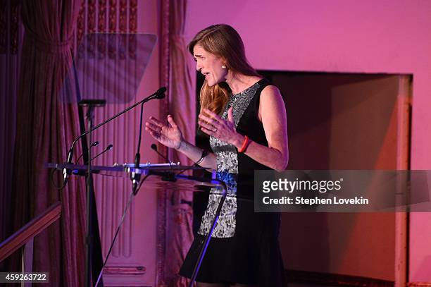 Ambassador to the U.N. Samantha Power speaks onstage at the 2nd Annual Save The Children Illumination Gala at the Plaza on November 19, 2014 in New...
