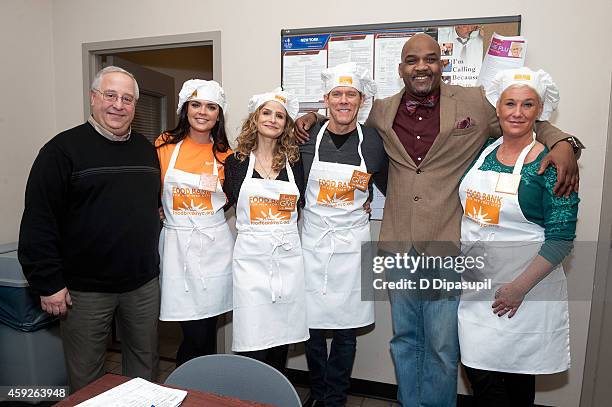 Food Bank For New York City vice president of Food Distribution Dan Cinquemani, Katie Lee, Kyra Sedgwick, Kevin Bacon, Food Bank For New York City...