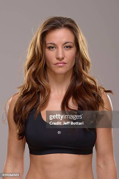 Miesha Tate poses for a portrait during a UFC photo session on December 24, 2013 in Las Vegas, Nevada.