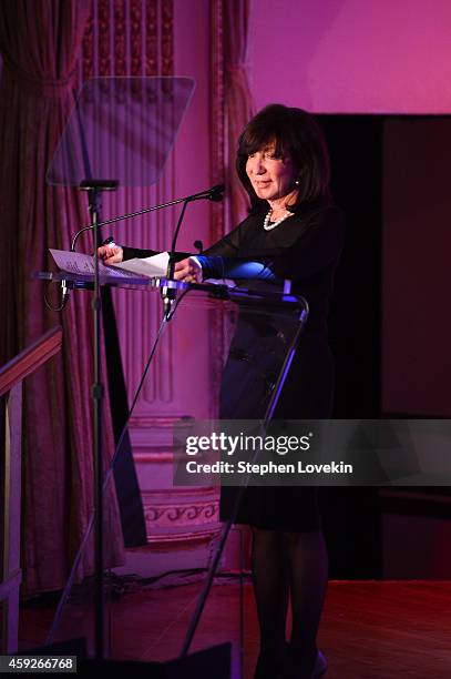 President of the Bezos Family Foundation Jackie Bezos speaks onstage at the 2nd Annual Save The Children Illumination Gala at the Plaza on November...