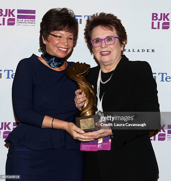 Valerie Jarrett, Senior Advisor to the President of the United States and Billie Jean King attend the Billie Jean King Leadership Initiative Gala at...
