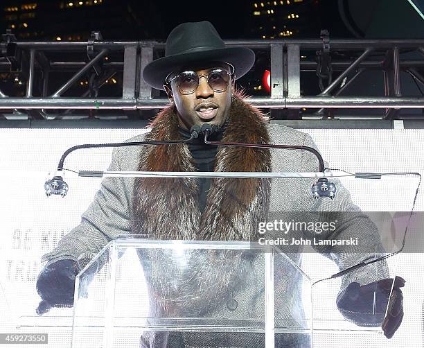 Sean 'Diddy' Combs attends Sean Diddy Combs "Step Into The Circle" Times Square Takeover at Times Square on November 19, 2014 in New York City.