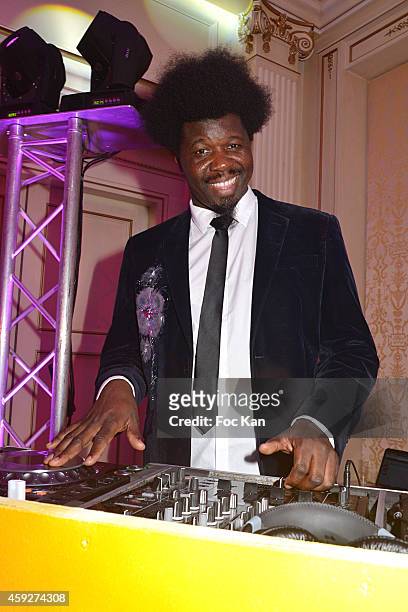 DJ Nar6oshow attends the 'All4Kids' PL4Y International Launch Party At The Shangri-la Hotel on November 19, 2014 in Paris, France.