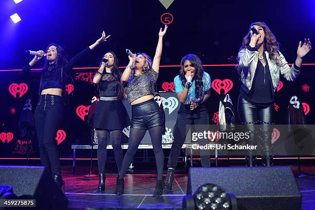 Camila Cabello, Lauren Jauregui, Ally Brooke, Normani Kordei and Dinah Jane Hansen of Fifth Harmony perform at the Y 100 Jingle Ball - Show at BB&T...