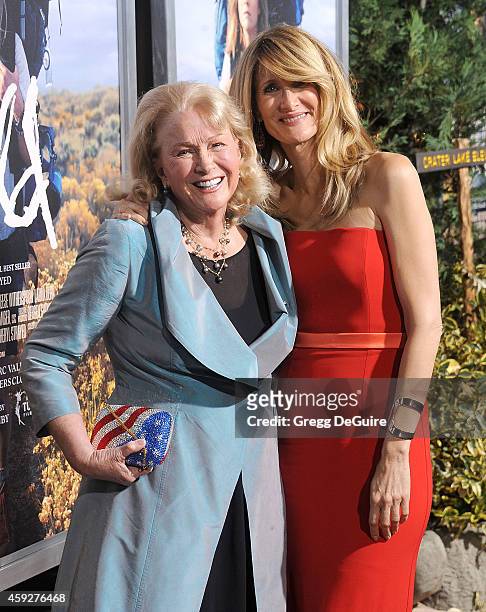 Actors Diane Ladd and daughter Laura Dern arrive at the Los Angeles premiere of "Wild" at AMPAS Samuel Goldwyn Theater on November 19, 2014 in...