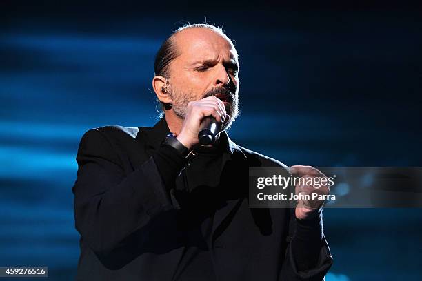 Recording artist Miguel Bose performs onstage during the 2014 Person of the Year honoring Joan Manuel Serrat at the Mandalay Bay Events Center on...