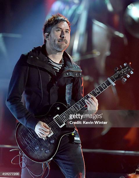 Guitarist Pablo Hurtado performs onstage during rehearsals for the 15th annual Latin GRAMMY Awards at the MGM Grand Garden Arena on November 19, 2014...