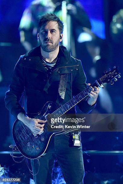Guitarist Pablo Hurtado performs onstage during rehearsals for the 15th annual Latin GRAMMY Awards at the MGM Grand Garden Arena on November 19, 2014...