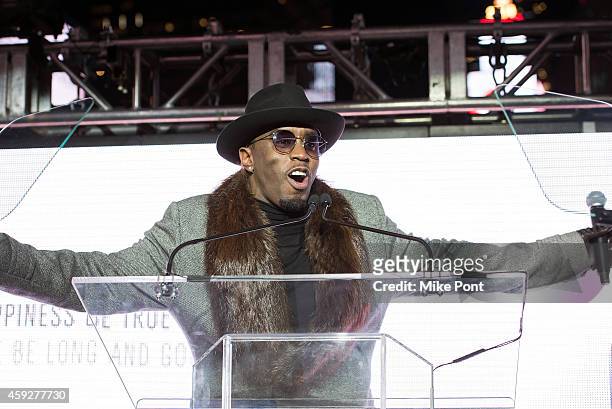 Sean 'Diddy' Combs attends the Sean Diddy Combs "Step Into The Circle" Times Square Takeover in Times Square on November 19, 2014 in New York City.