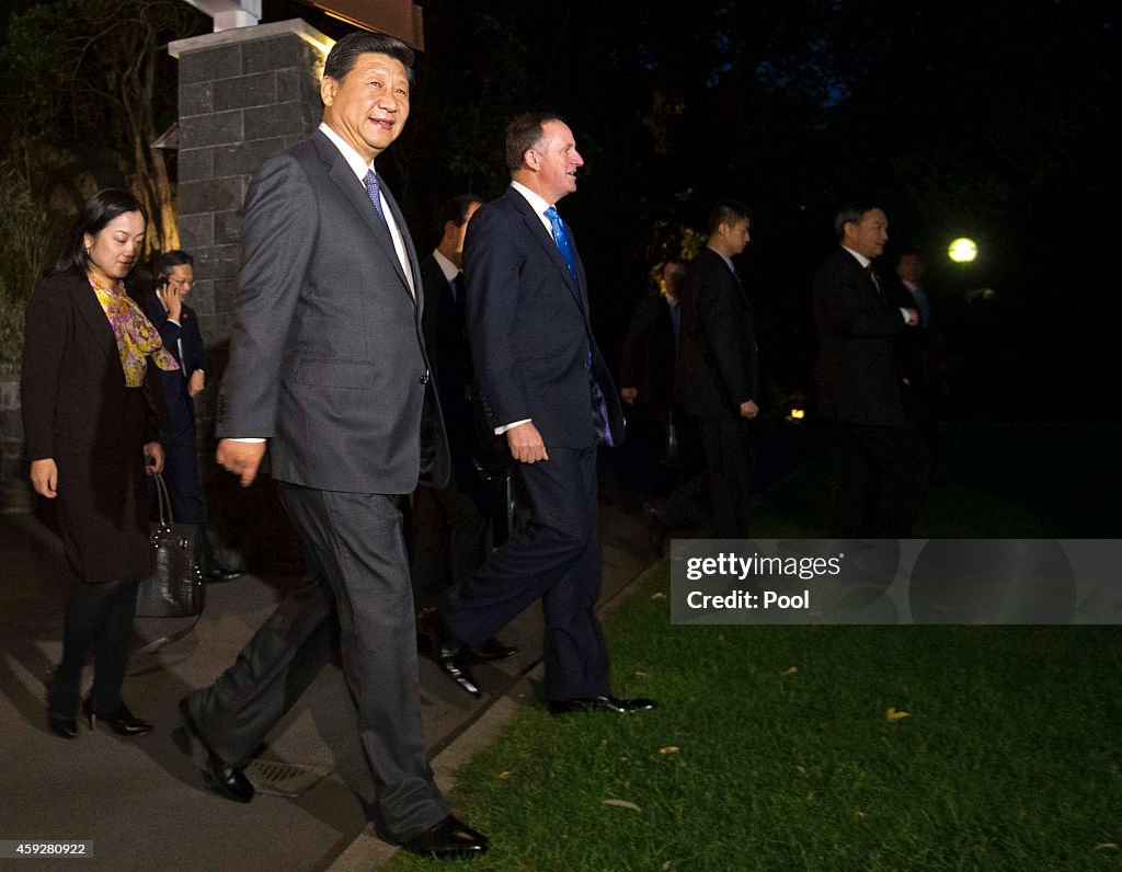 President Xi Jinping Of China Arrives In Wellington