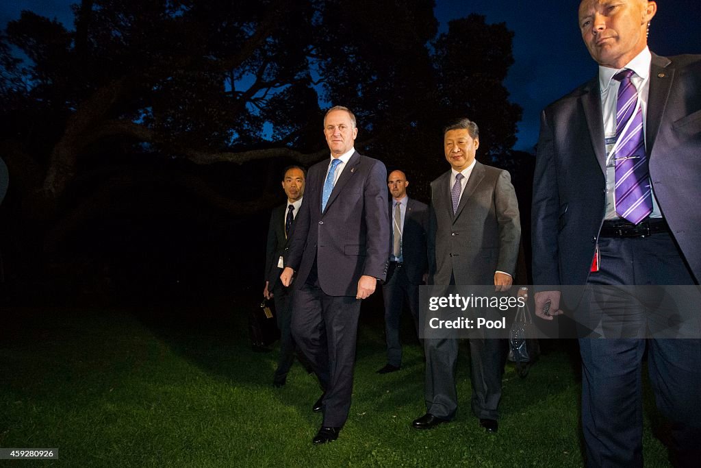 President Xi Jinping Of China Arrives In Wellington