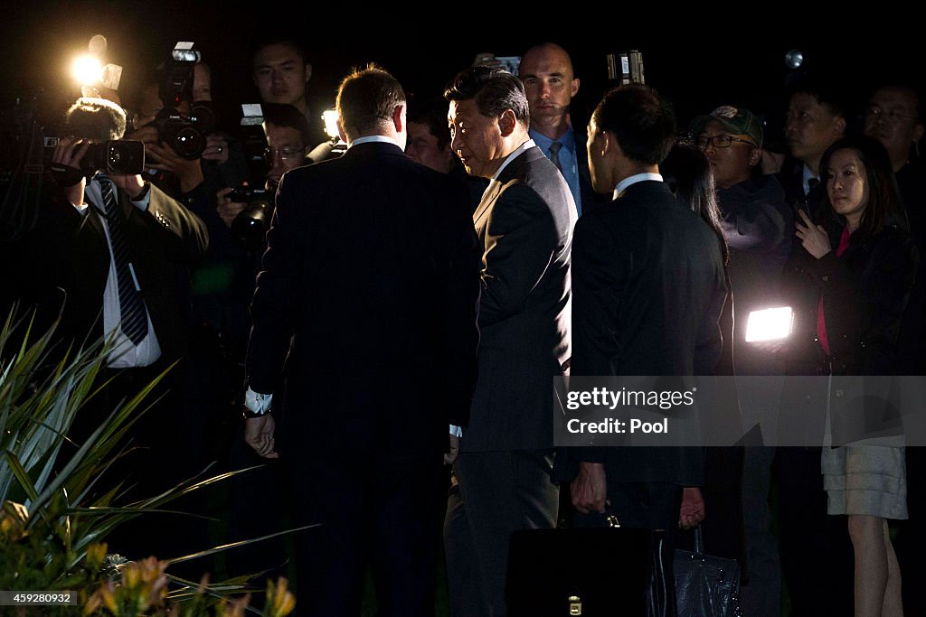 President Xi Jinping Of China Arrives In Wellington
