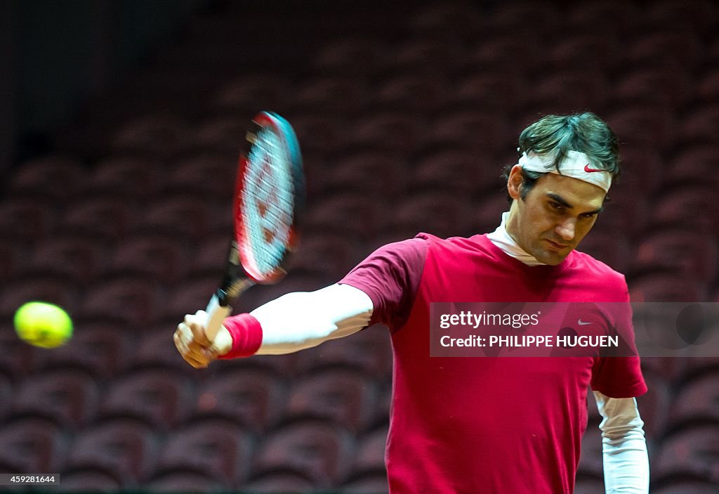 TENNIS-SUI-DAVIS-CUP-TRAINING