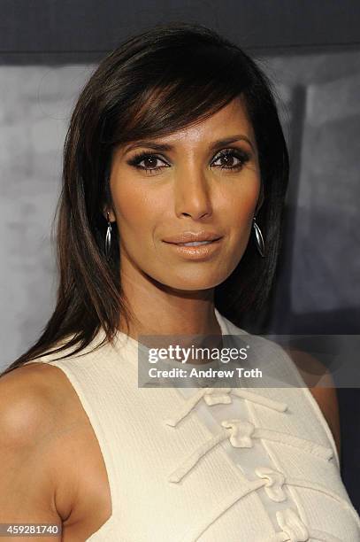 Padma Lakshmi attends The Whitney Museum Of American Art's 2014 Gala & Studio Party at The Whitney Museum of American Art on November 19, 2014 in New...