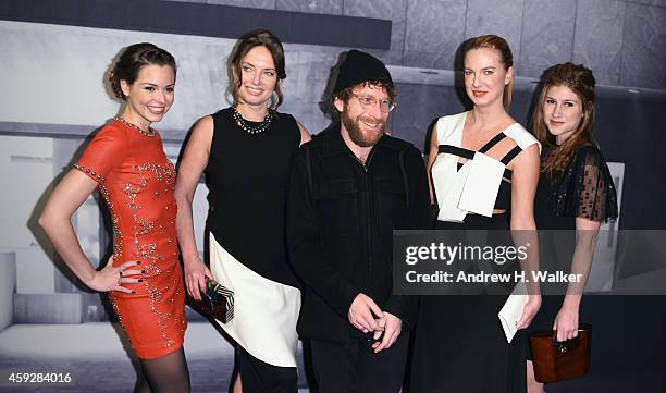 Yana Balan and artist Dustin Yellin attend the 2014 Whitney Studio Party presented by Louis Vuitton at Breuer Building on November 19, 2014 in New...