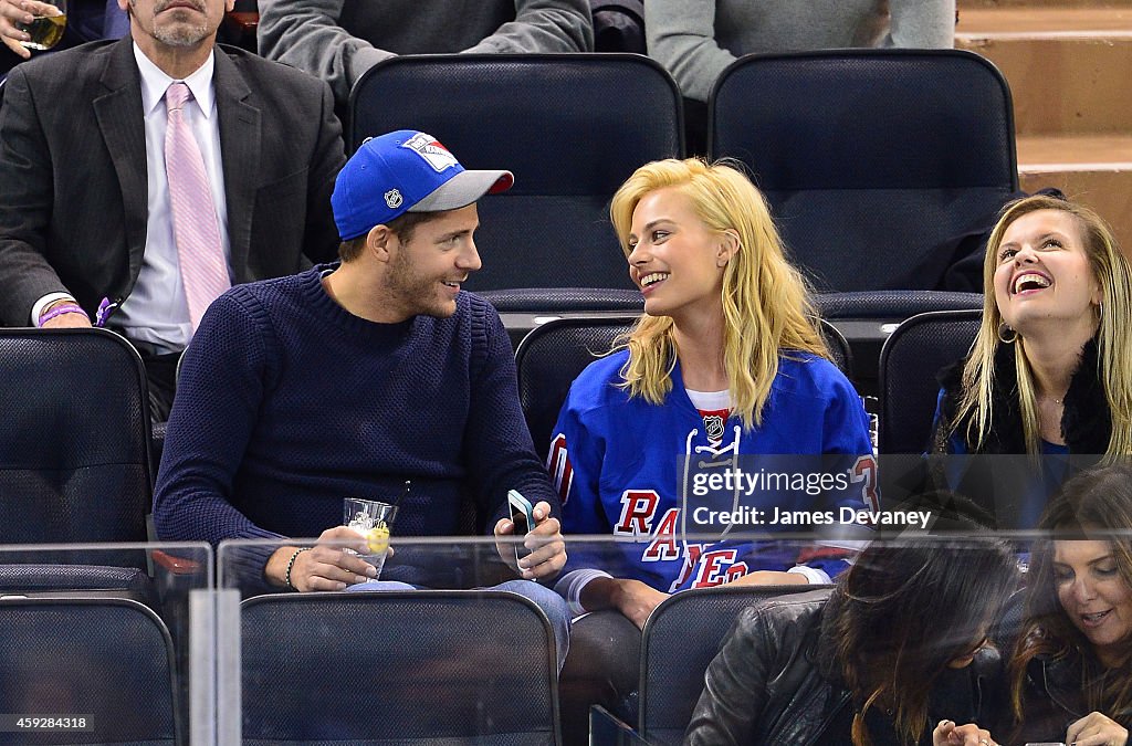 Celebrities Attend The Philadelphia Flyers Vs New York Rangers Game - November 19, 2014