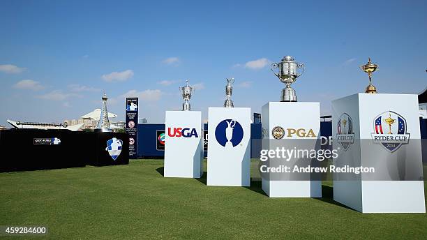 Trophies for the DP World Tour Championship, the Race To Dubai, the US Open, the Open Championship, the USPGA Championship and The Ryder Cup are...