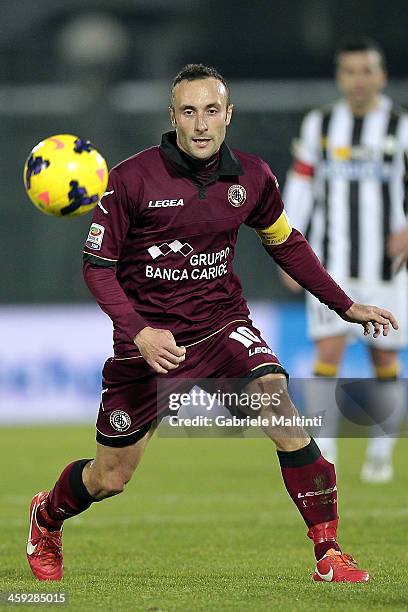 Andrea Luci of AS Livorno Calcio in action during the Serie A match between AS Livorno Calcio and Udinese Calcio at Stadio Armando Picchi on December...