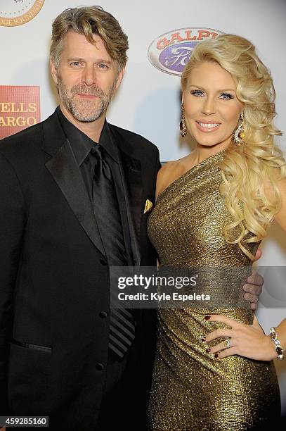 Slade Smiley and Gretchen Rossi arrives at the 2014 Eagle & Badge Foundation Gala at the Hyatt Regency Century Plaza on November 19, 2014 in Los...