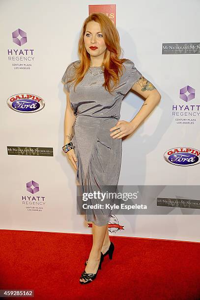 Actress Deanna Cali arrives at the 2014 Eagle & Badge Foundation Gala at the Hyatt Regency Century Plaza on November 19, 2014 in Los Angeles,...