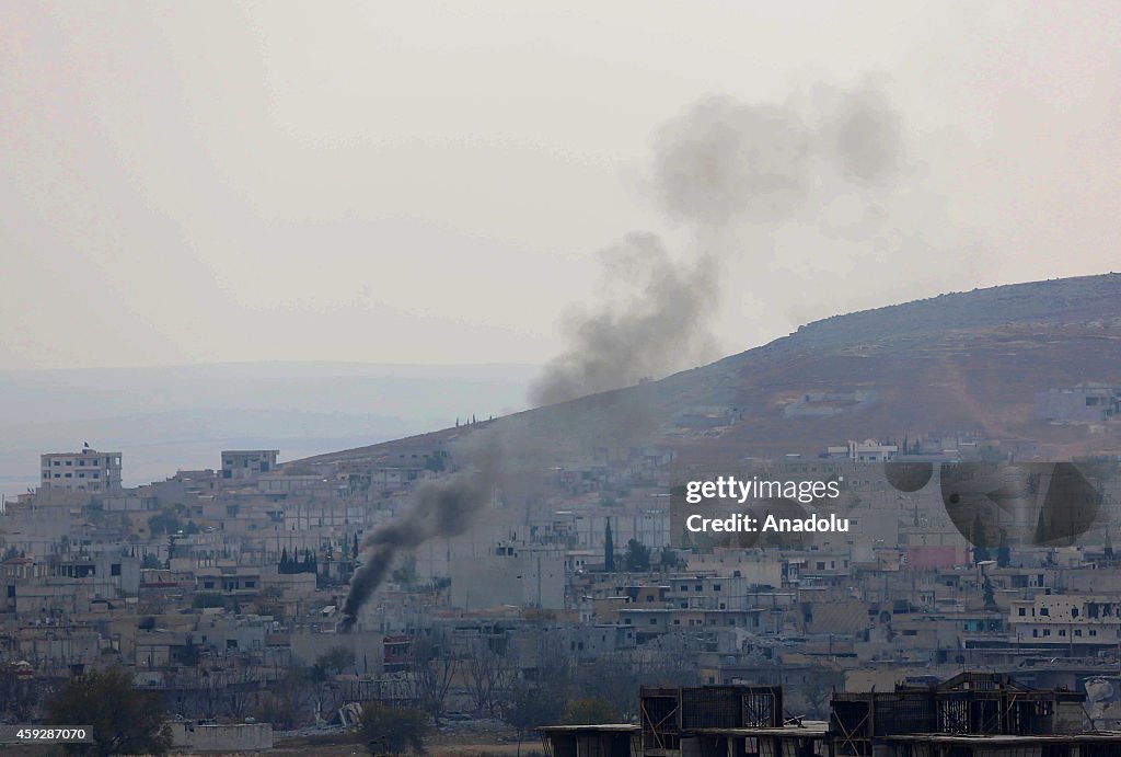 Kobani clashes seen from Turkey's Suruc