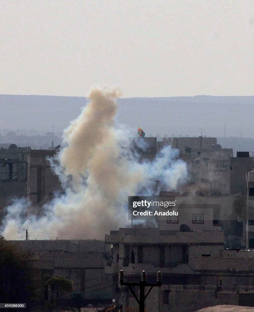 Kobani clashes seen from Turkey's Suruc