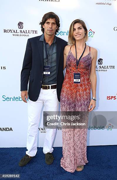 Nacho Figueras and wife Delfina Blaquier attend The Sentebale Polo Cup presented by Royal Salute World Polo at Ghantoot Polo Club on November 20,...