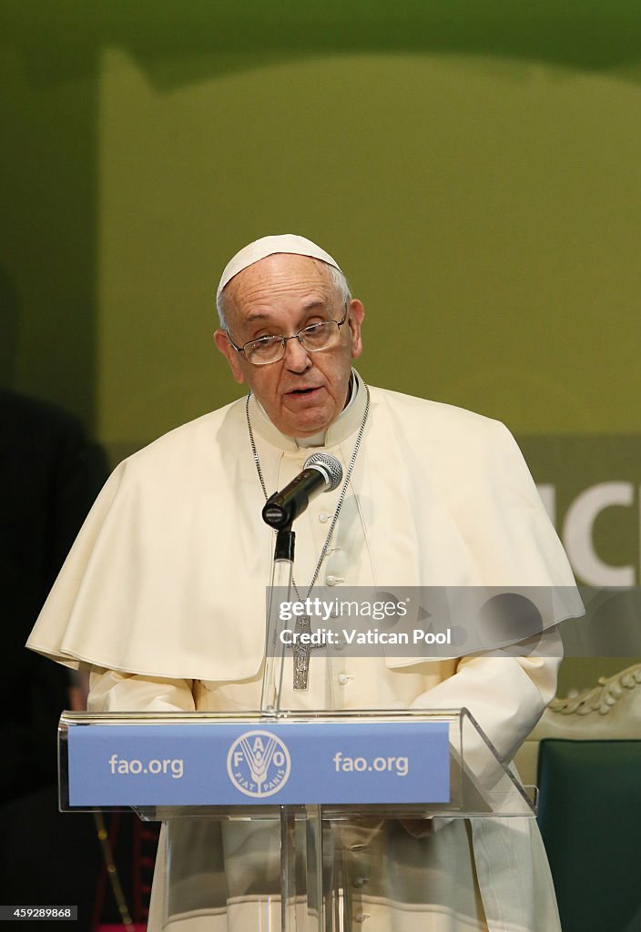 Pope Francis Addresses UN Food Summit In Rome