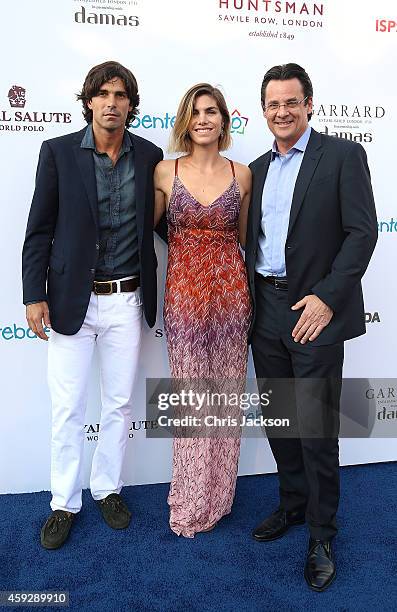 Nacho Figueras and wife Delfina Blaquier with Eric Deardorff attending The Sentebale Polo Cup presented by Royal Salute World Polo at Ghantoot Polo...