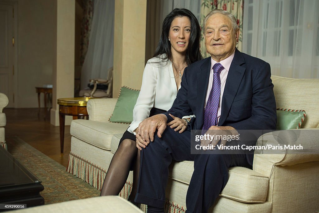 Financier George Soros with his wife Tamiko Bolton are photographed