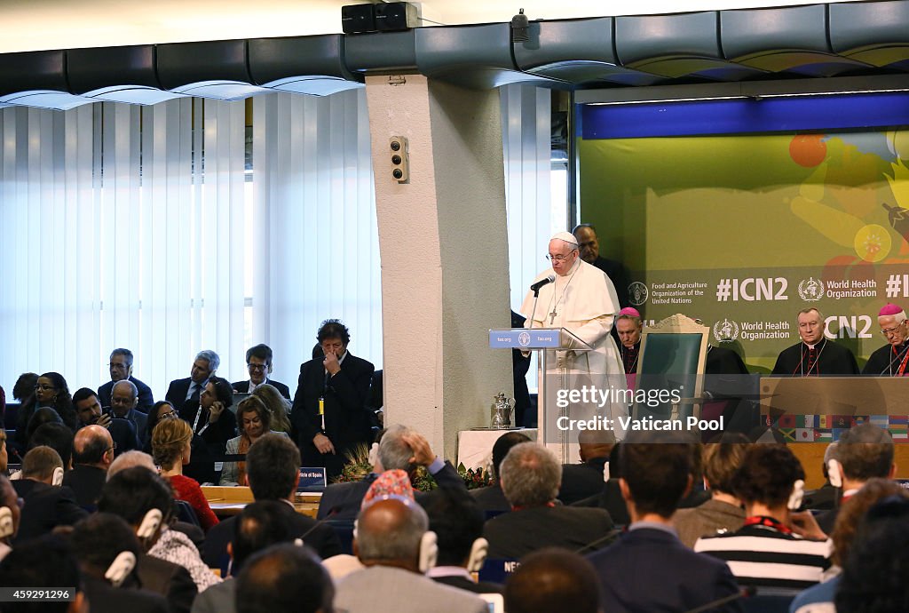 Pope Francis Addresses UN Food Summit In Rome