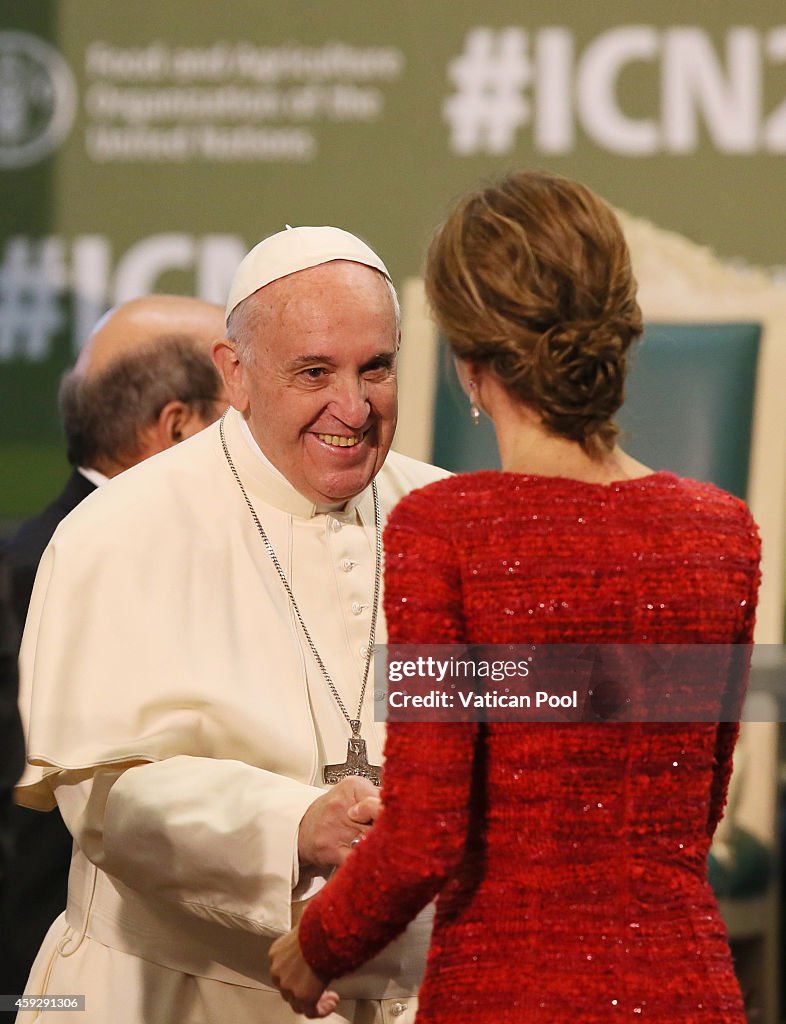 Pope Francis Addresses UN Food Summit In Rome