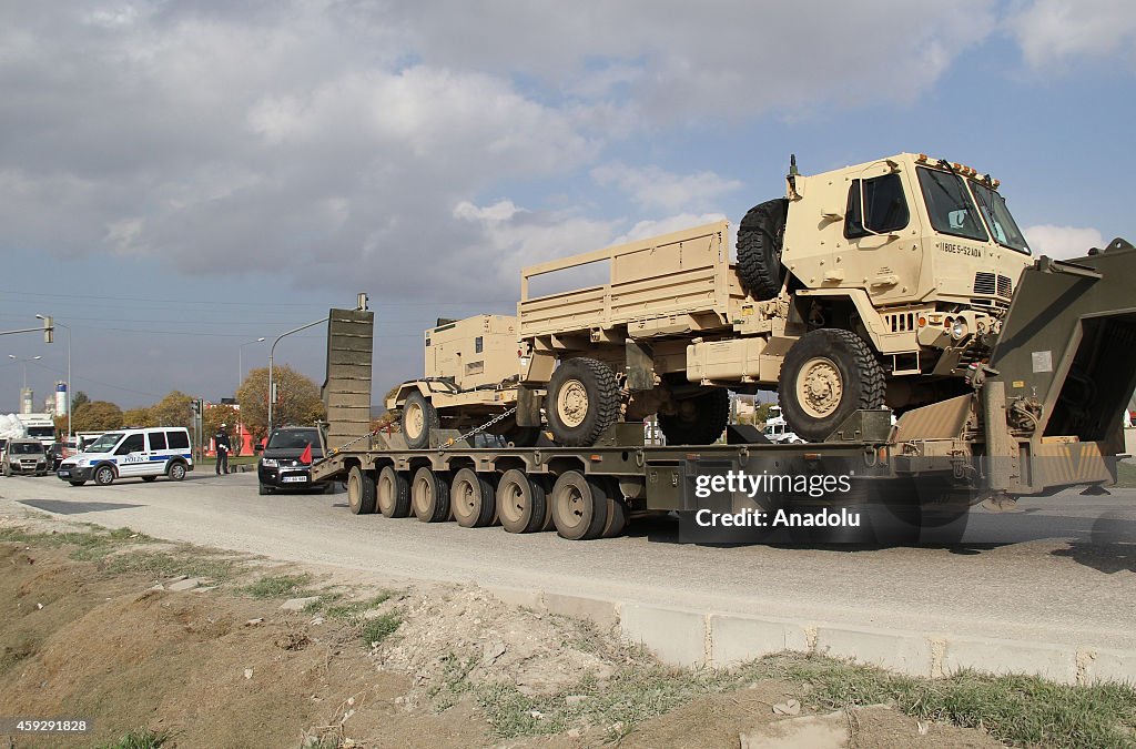 Military vehicle delivery to US Patriot Unit deployed at the Turkish military base in Gaziantep