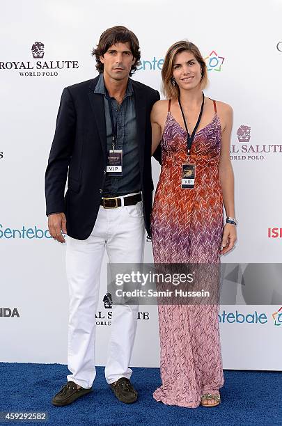 Nacho Figueras and wife Delfina Blaquier attend The Sentebale Polo Cup presented by Royal Salute World Polo at Ghantoot Polo Club on November 20,...