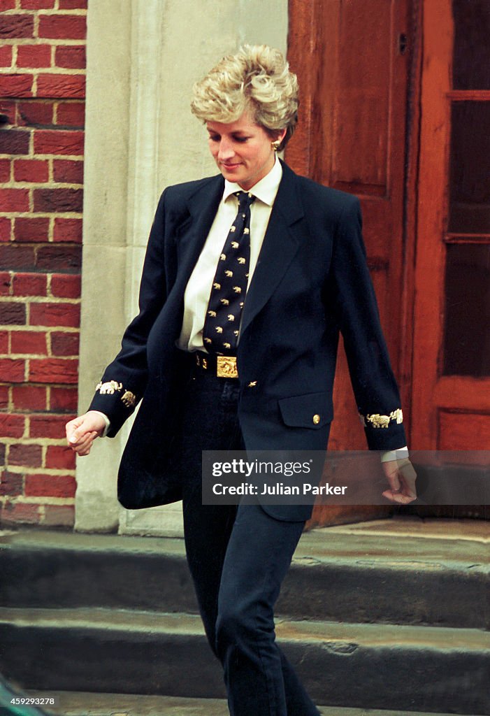 Diana, Princess of Wales visits her brother Charles Althrop's new baby
