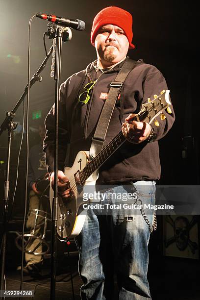 Guitarist and vocalist Chris Robertson of rock group Black Stone Cherry rehearsing before a live performance at KOKO in London, taken on February 28,...