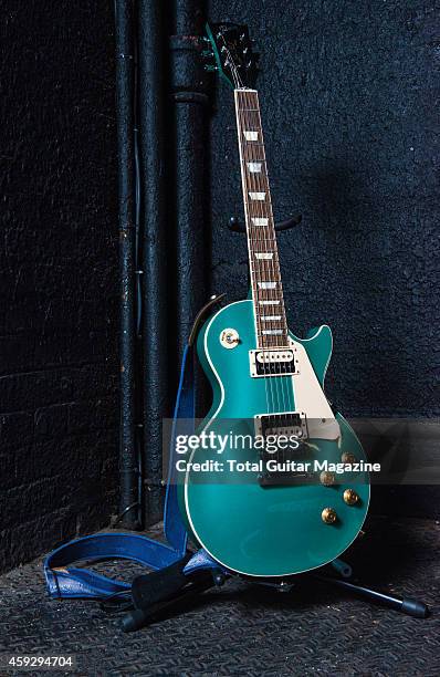 Gibson Les Paul Traditional Pro electric guitar belonging to Chris Robertson, guitarist with American rock group Black Stone Cherry, taken on...