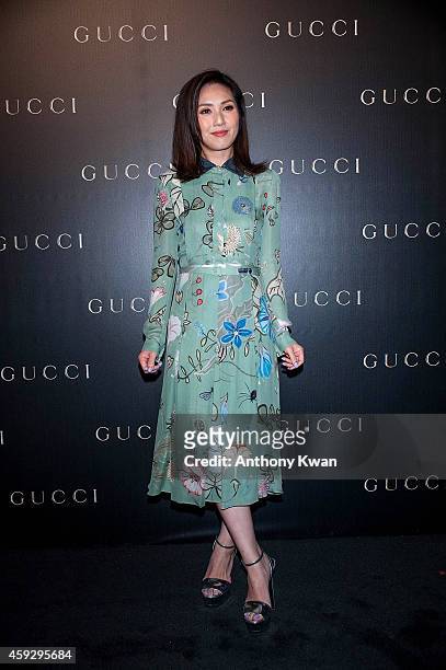 Miriam Yeung arrives 'Gucci Celebrates Flora Knight Collection in Hong Kong with special guests James Franco and Artist Kris Knight' event at...