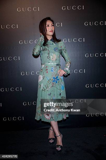 Miriam Yeung arrives 'Gucci Celebrates Flora Knight Collection in Hong Kong with special guests James Franco and Artist Kris Knight' event at...