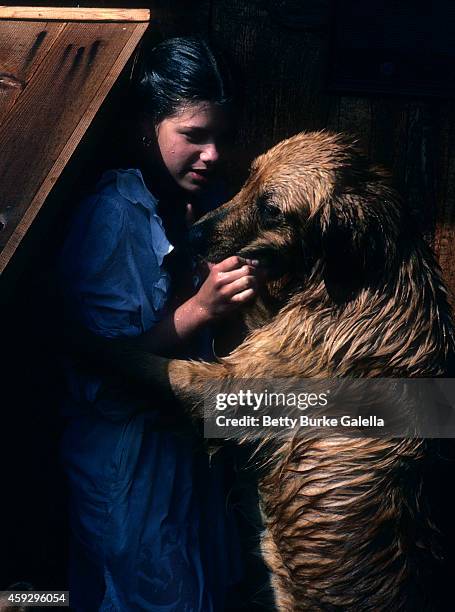 Actress Ari Meyers gives an exclusive photo session on April 21, 1983 at Deborah Raffin's home in Beverly Hills, California.