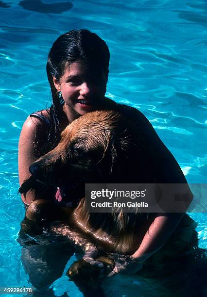 Actress Ari Meyers gives an exclusive photo session on April 21, 1983 at Deborah Raffin's home in Beverly Hills, California.