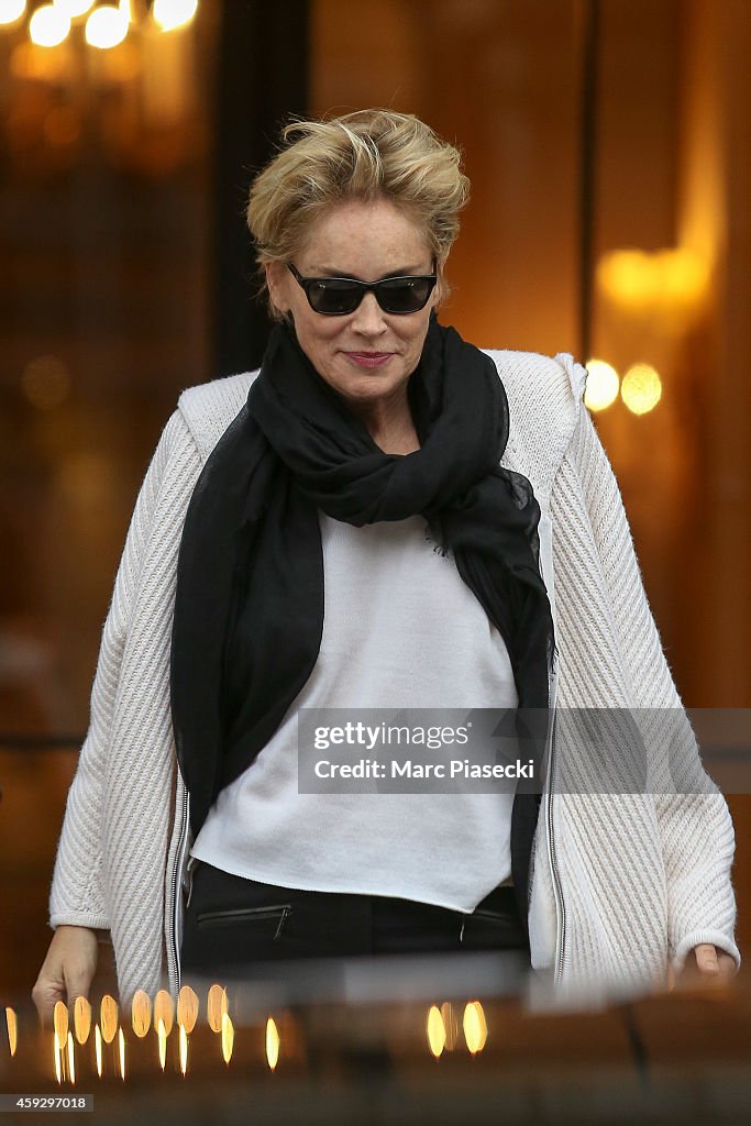 Sharon Stone Sighting In Paris
