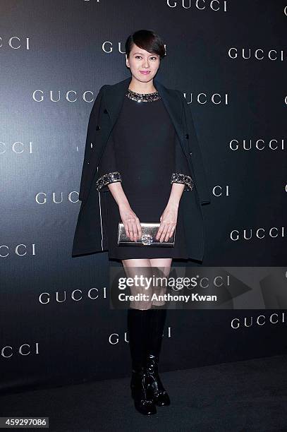 Hong Kong singer and actress Gigi Leung arrives 'Gucci Celebrates Flora Knight Collection in Hong Kong with special guests James Franco and Artist...