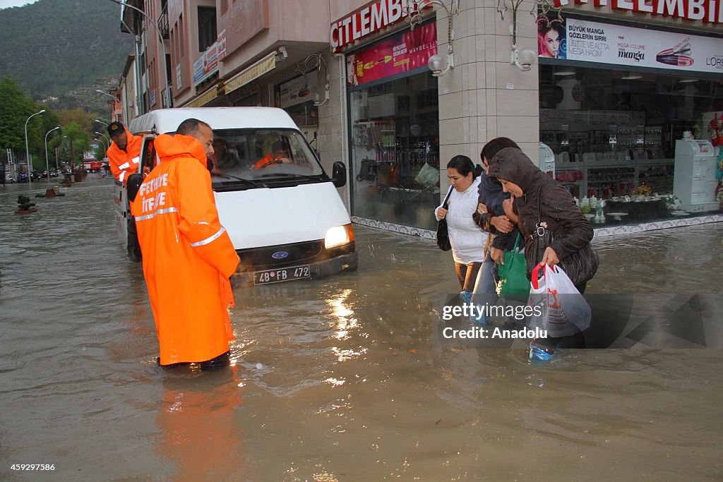 Heavy rain hits Turkey's Fethiye