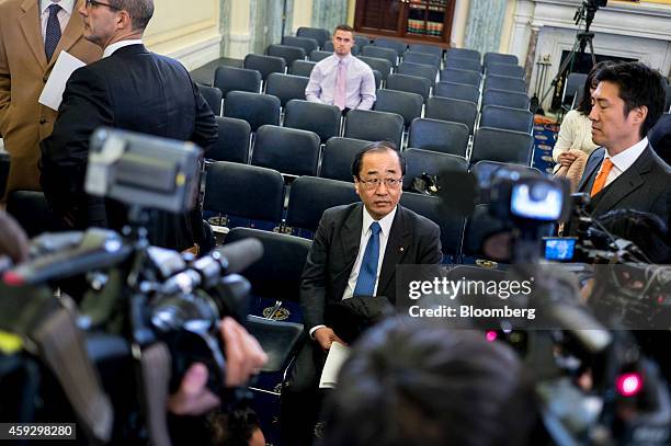 Hiroshi Shimizu, senior vice president of global quality assurance at Takata Corp., waits for the start of a Senate Committee on Commerce, Science,...