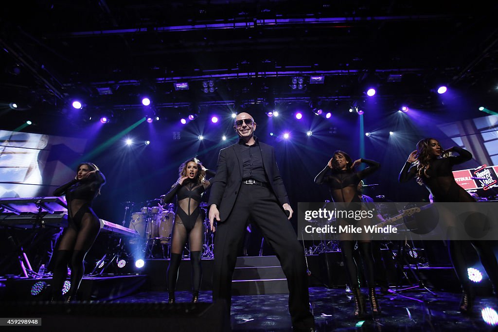 Pitbull Performs On The Honda Stage At The iHeartRadio Theater Los Angeles