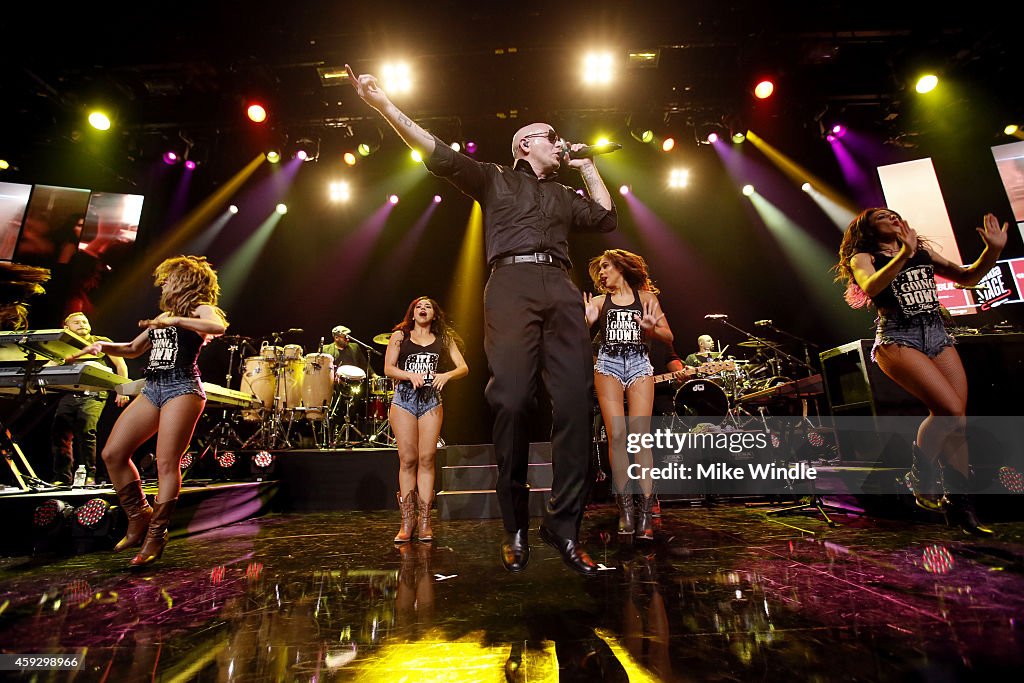 Pitbull Performs On The Honda Stage At The iHeartRadio Theater Los Angeles